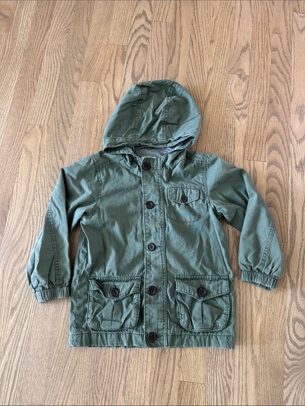 Old Navy Olive Green Hooded Utility Jacket for Kids